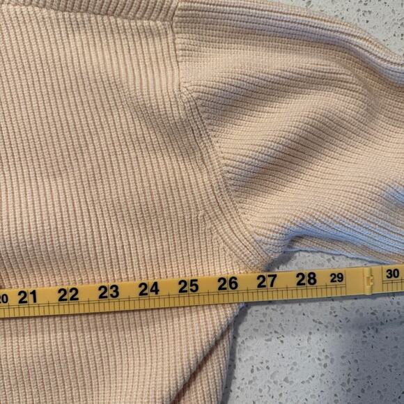 Lillusory Oversized Button-Front Cardigan Sweater Beige Ribbed Knit Size M - Picture 10 of 10